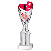SILVER/PINK PLASTIC 'SABRE' CUP ASSEMBLED ON MARBLE (1in CEN) - 9in